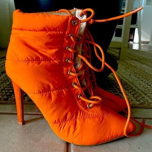 Size 6 Orange Booties | Make a bold statement